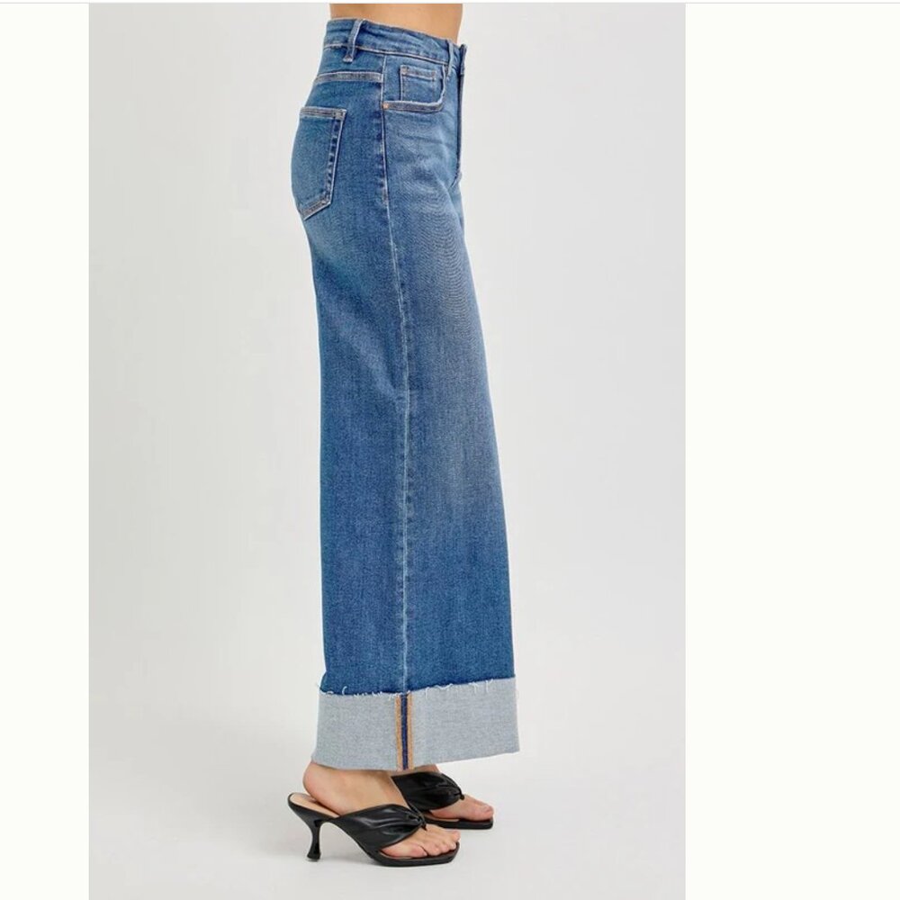 RISEN PWC221001X WIDE LEG CUFFED CROP JEANS SIZE 1XL NEW WITH TAGS - Picture 2 of 14